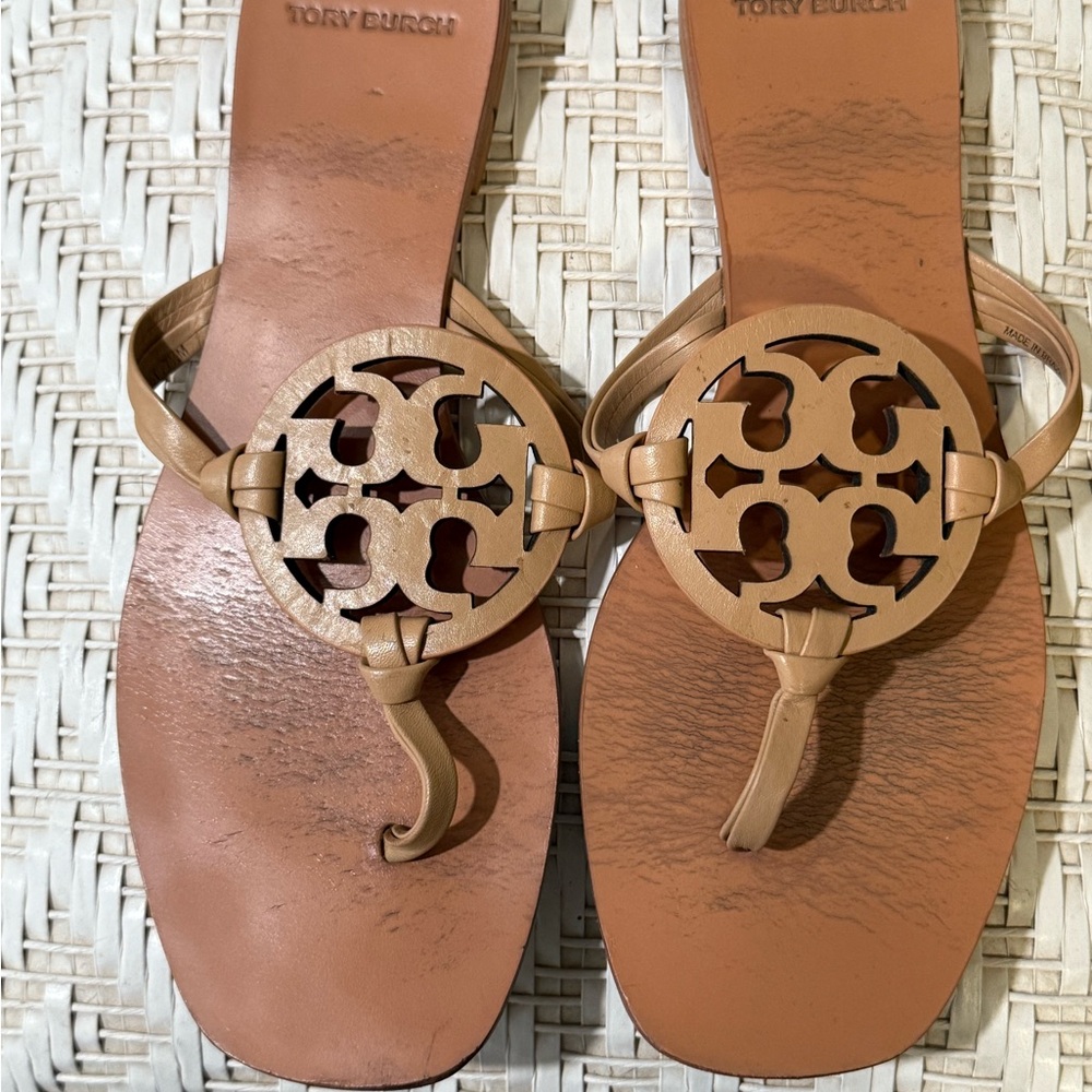 Tory Burch Beige Leather Sandals